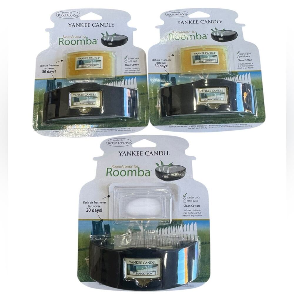 ROOMBA Yankee Scent plug Clean Cotton Air Freshener Starter Pack & 5 refills